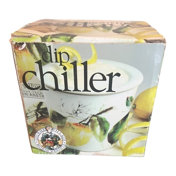 Dip Chiller Server Party Dish, 2 Piece Ceramic, Fruit Pattern by Gourmet Village - Picture 13 of 13